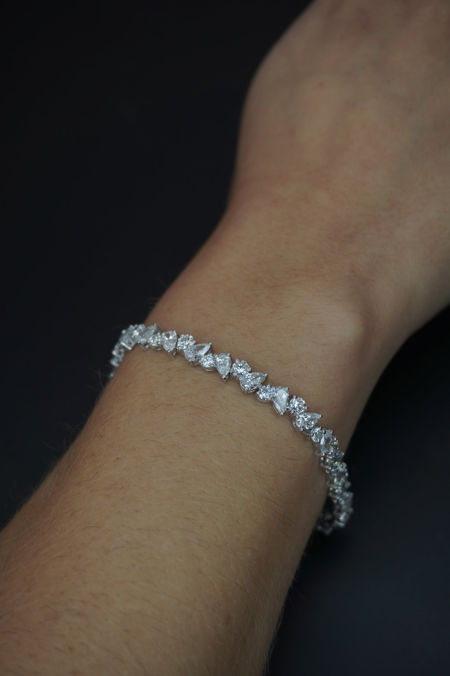 Pear & Round Tennis Bracelet