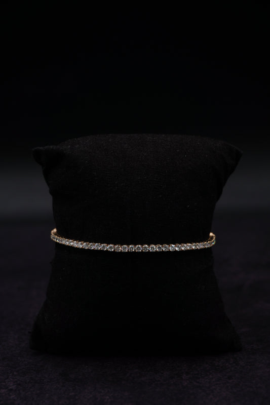 Round Shape Tennis Bracelet Yellow Gold
